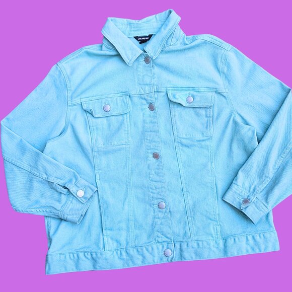 SOLD Handmade, Upcycled Clueless Denim Jacket Size XL - Picture 2 of 4